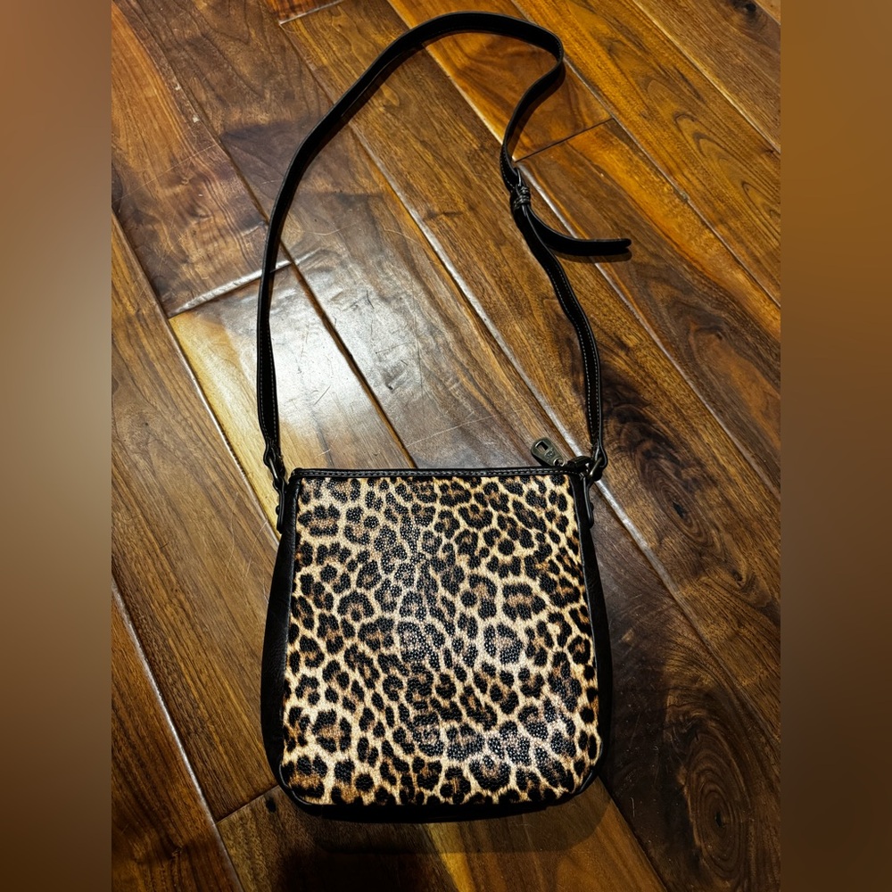 Chic Leopard Print Crossbody Bag American bling